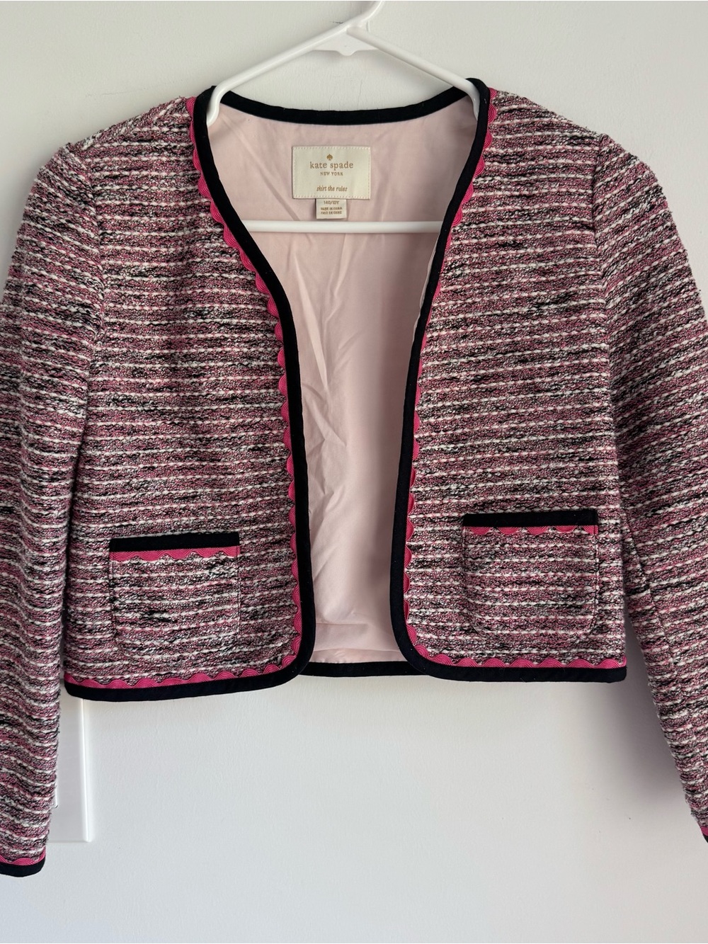 Kate Spade Tweed Blazer Girls
140/10Y Pink Black